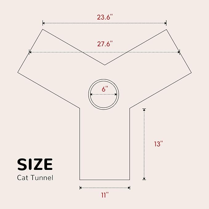Tempcore Pet Cat Tunnel Collapsible Toy, 3-Way Kitty Tunnel with Peek Hole & Ball - Indoor Play Tube for Cats, Kittens, Puppy, Rabbit, Rabbit Rainbow