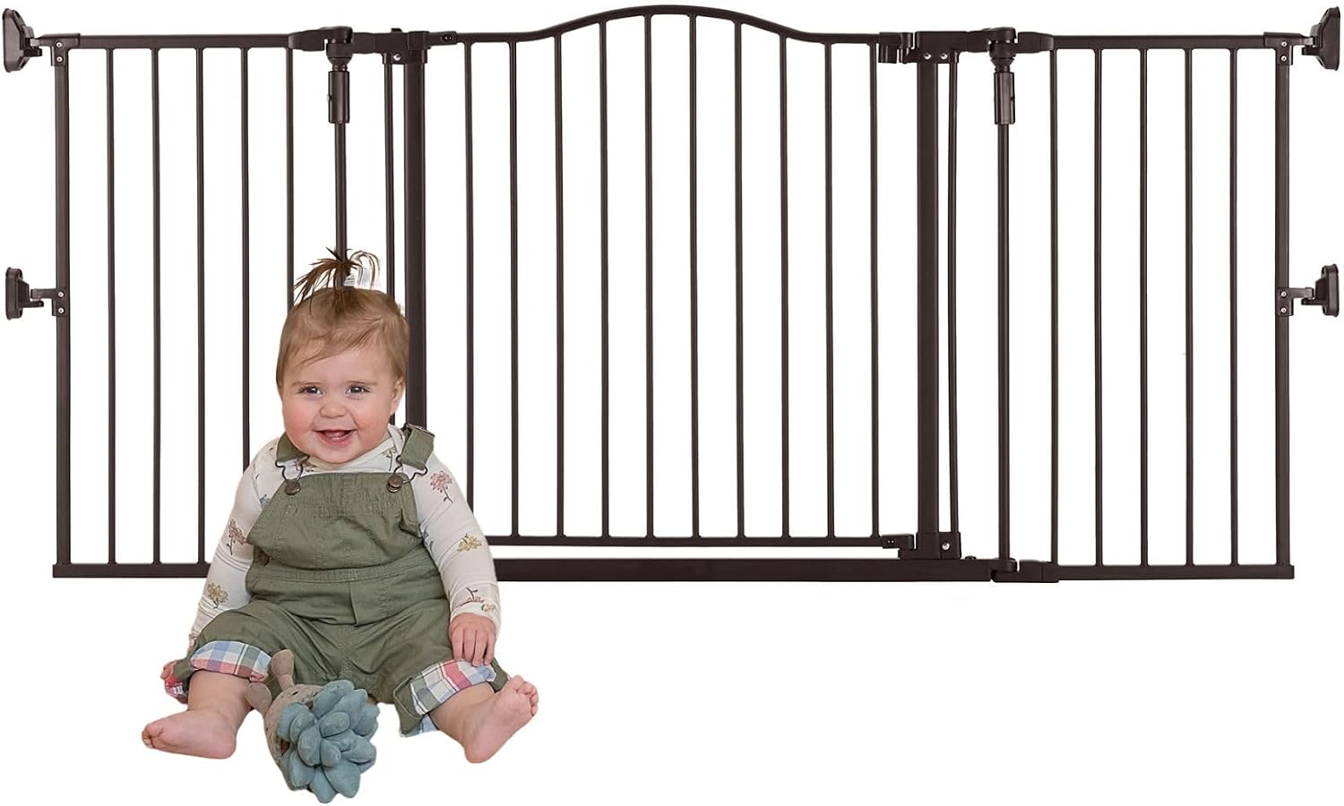 Toddleroo by North States - Deluxe Décor Universal Fit Safety Gate: Hardware Mounted Extra Wide Metal Baby Gate with Tall Baseboard Mounts, Adjustable Child Gate; 38.3" to 72" Wide; 30" Tall; Black