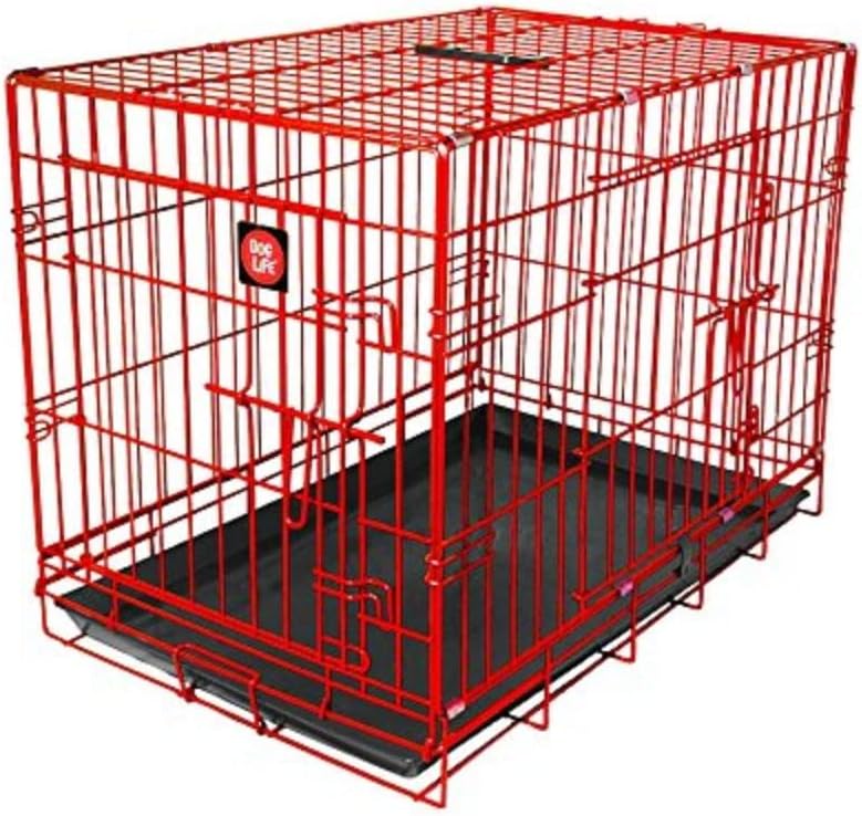 JAMES & STEEL My Pet Dog Crate, Red, 24-Inch