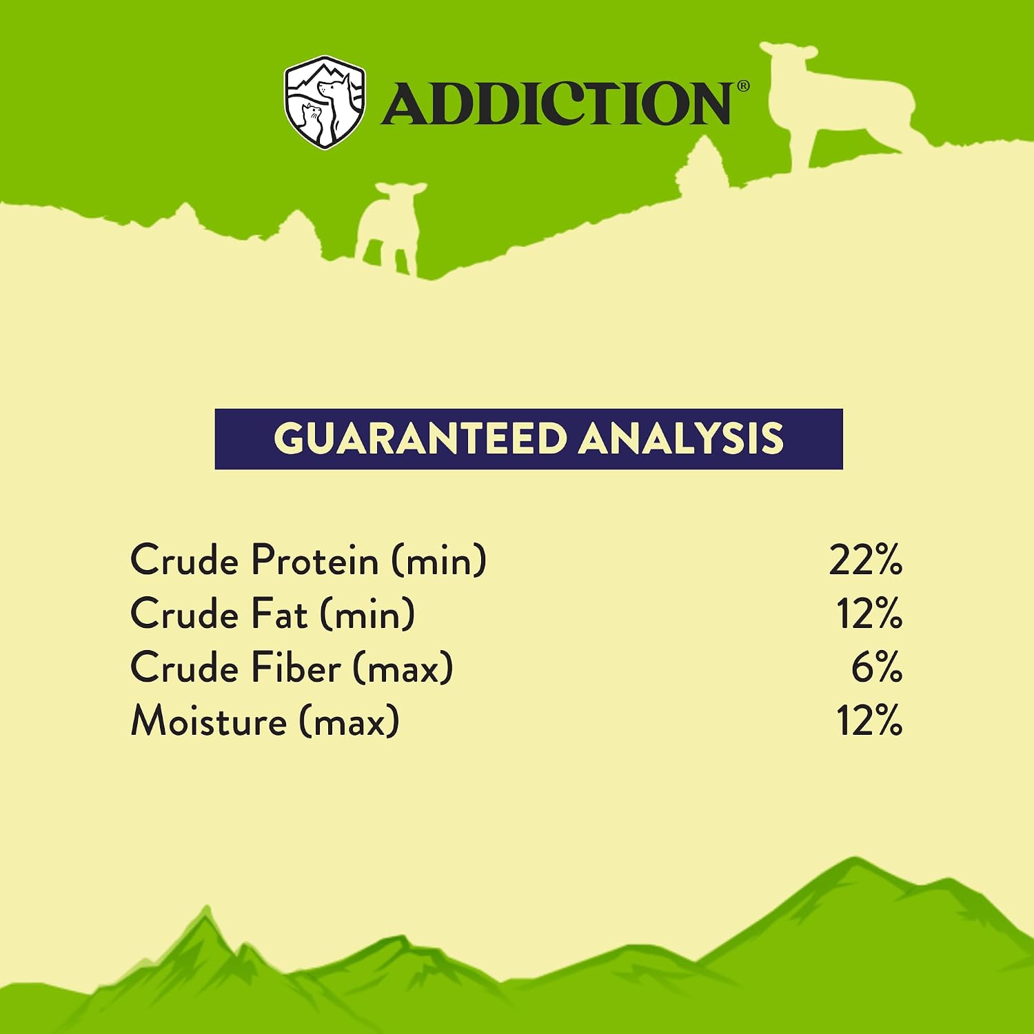 Addiction Herbed Lamb & Potatoes Air-Dried Grain-Free Dog Food – Complete Meal or Topper with Natural Ingredients for Digestive and Skin & Coat Health, 2lb - 4 Packs