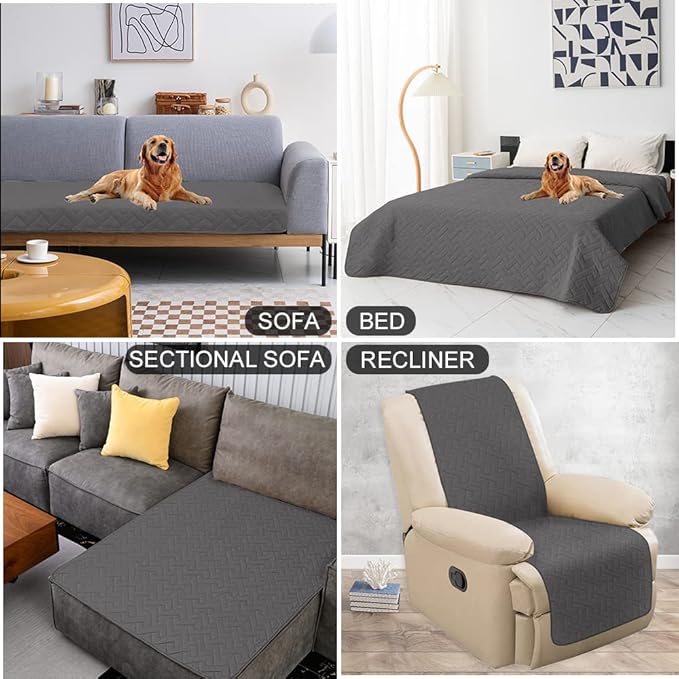 fuguitex Waterproof Dog Bed Cover Couch Cover for Pet Anti-Slip Cat Mat Pet Pad Blanket for Sofa Chair Recliner Bed Furniture Protrctor