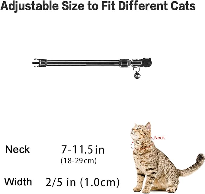 Breakaway Cat Collar with Airtag Holder,Kitten Collar with Apple Air Tag Holder and Bell for Girl Boy Cats, 0.4 Inches in Width and Lightweight. (Pink Heart)