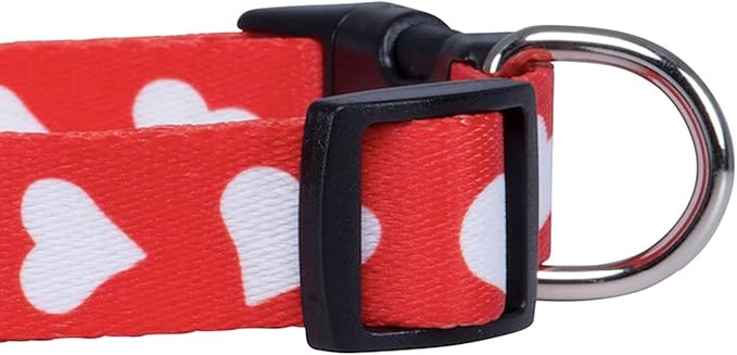 Native Pup Valentine’s Dog Collar- Valentines Day Pet Collars- Valentine Girly Hearts- Pink Red Heart- Cute Boy Girl Puppy Gift- Adjustable for Small, Medium, Large Breeds (Red Heart, Large)