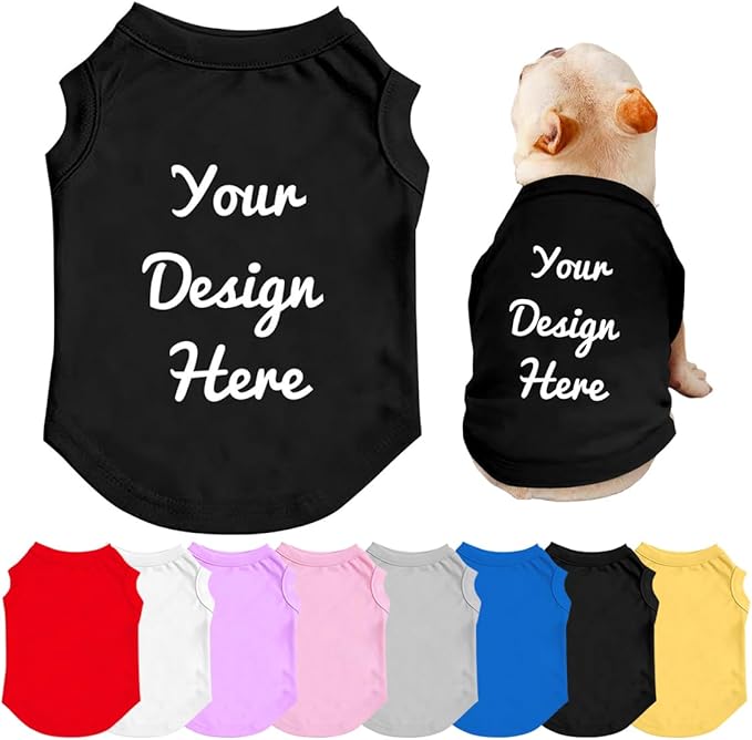 Custom Dog Shirt with Photo Name Logo Personalized Summer Breathable Cloth for Small Medium Large Pet Dogs Puppy Cats, XXL