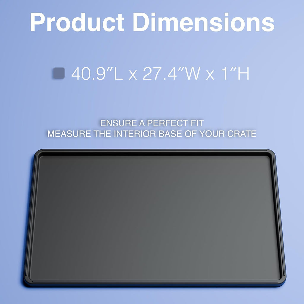 Dog Crate Tray Replacement - Heavy Duty Reinforced Pan | Thick composite plastic, waterproof & easy-clean. Fits metal cages, litter boxes & puzzle boards.