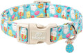 Easter Dog Collar for Giant Large Dogs - Cute Easter Egg Hunt Dog Collars for Boy Girl Dogs, Playful Bunny & Chick Print, Lightweight Adjustable Spring Holiday Dog Collar XL