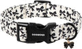 DOGWONG Cute Dog Collar, Black Bow Pattern Dog Collar, Girl Female Dog Collars with Strong Plastic Buckle for Small Dogs,S