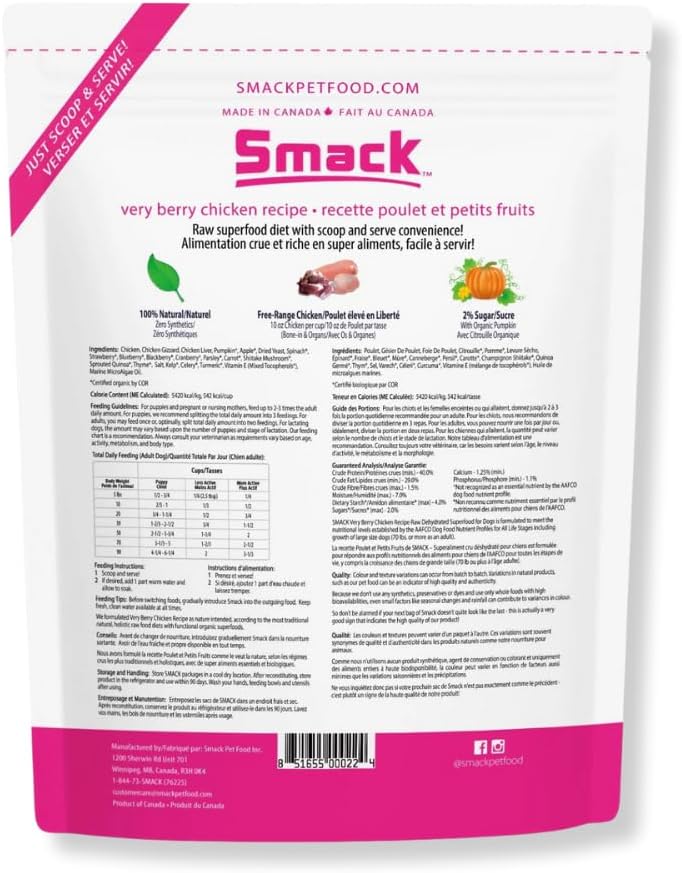 Berry Chicken Dog Food by Smack