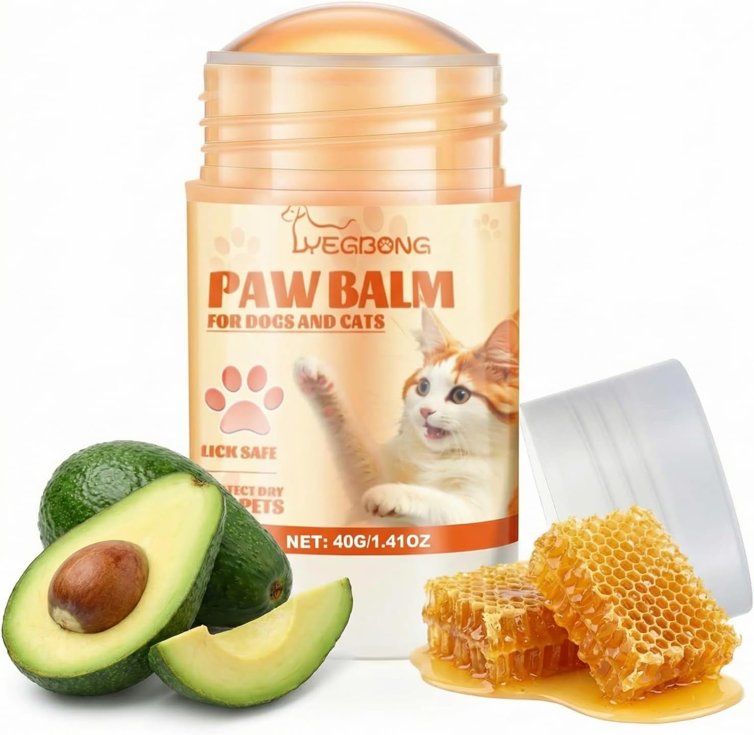 Cat Paw Butter 1.4 oz Paw Balm for Cats Dogs Dry Noses and Cracked Paws Protection Soother Balm Natural Butter for Rough Feet