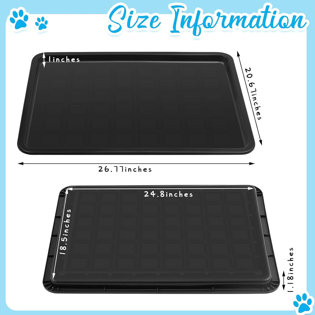 Suzile 4 Pack Heavy Duty Dog Crate Replacement Tray for 42 Inch Wire Dog Crates, Leakproof Plastic Kennel Pan, Thickened Cage Floor Liner, Easy Clean Crate Pan Replacement for Pets, Multipurpose Tray