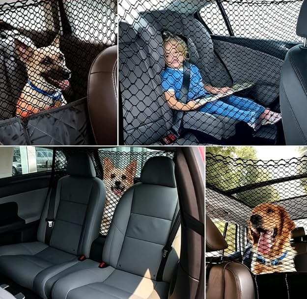 Car Dog Guard for Dodge Ram 2500/3500 2002-2024 2025, Backseat Mesh Dog Car Divider Net, with Hook, Layer Thickened Durable Nylon