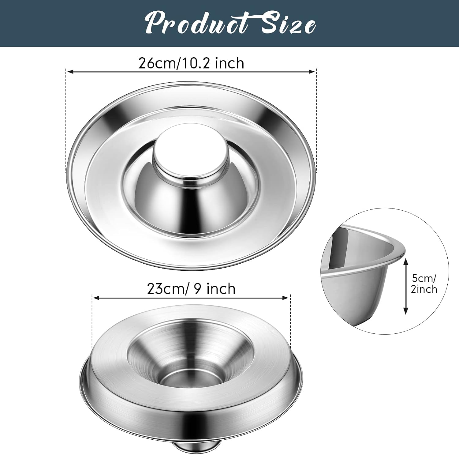 Zopeal 6 Pcs Stainless Steel Puppy Bowls 10.2" Puppy Feeder Dog Water Food Feeding Bowl for Multiple Weaning Small Dogs Cats, Pet Eating at The Same Time, Cylinder Style