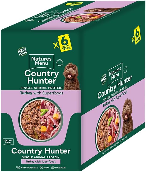 OUTERDO Country Hunter Dog Food Pouch Farm Reared Turkey (6 x 150g)