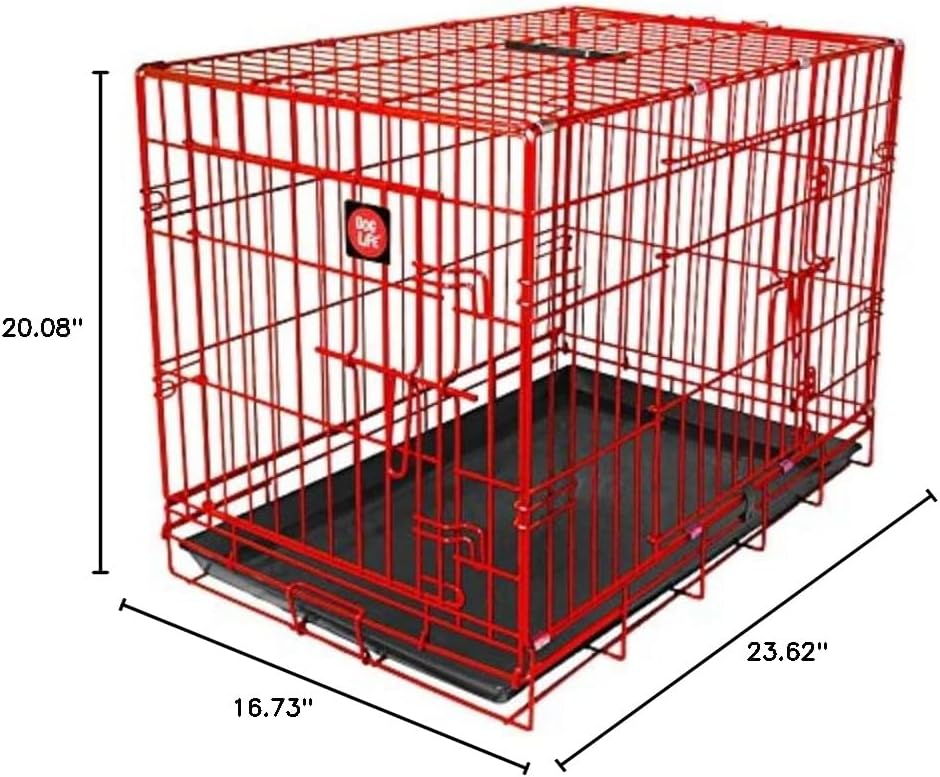 JAMES & STEEL My Pet Dog Crate, Red, 24-Inch
