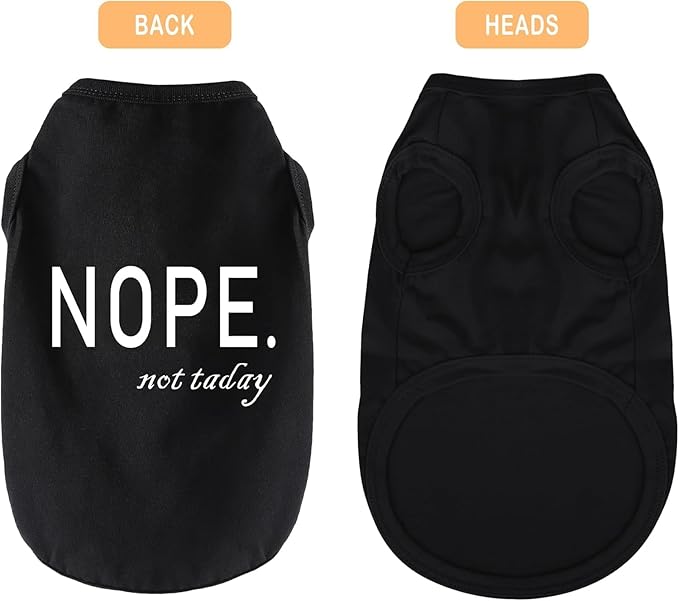 Discover Cozy Cotton Canine Wear: Soft, Lightweight, and Breathable Dog Shirt Vest with Eye-Catching Graphics(Nope not Today), Keeping Your Furry Friend Warm and Comfy! Grey L