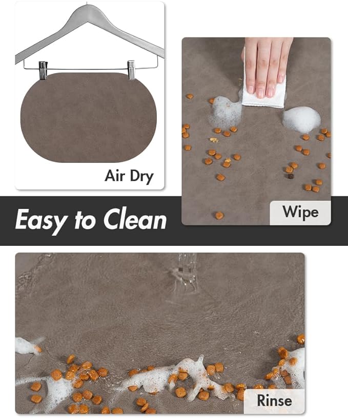 Absorbent Dog Water Mat-Cat Mat for Food and Water Bowl, Quick Dry Pet Feeding Mat, No Stains Cat Food mat, Dog Accessories Pet Supplies-Dog Bowl Mat for Messy Drinkers