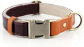 Plutus Pet Genuine Leather & Hemp Dog Collar – Adjustable Heavy Duty Pet Collar with Quick Release Metal Buckle, Soft & Stylish for Puppy and Small, Medium, Large Dogs (Copper Brown, M)