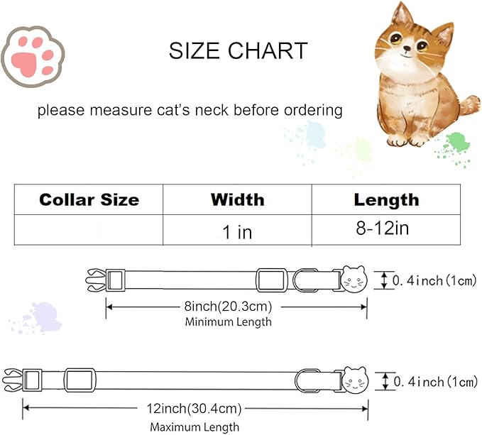 Cat Collar-2 Pack Collars Dinosaur & Shark Cat Collar Breakaway with Kitten and Bell Pendant Safety Buckle Pet Collar Cute Cotton Collar for Cats Gift and Small Pets