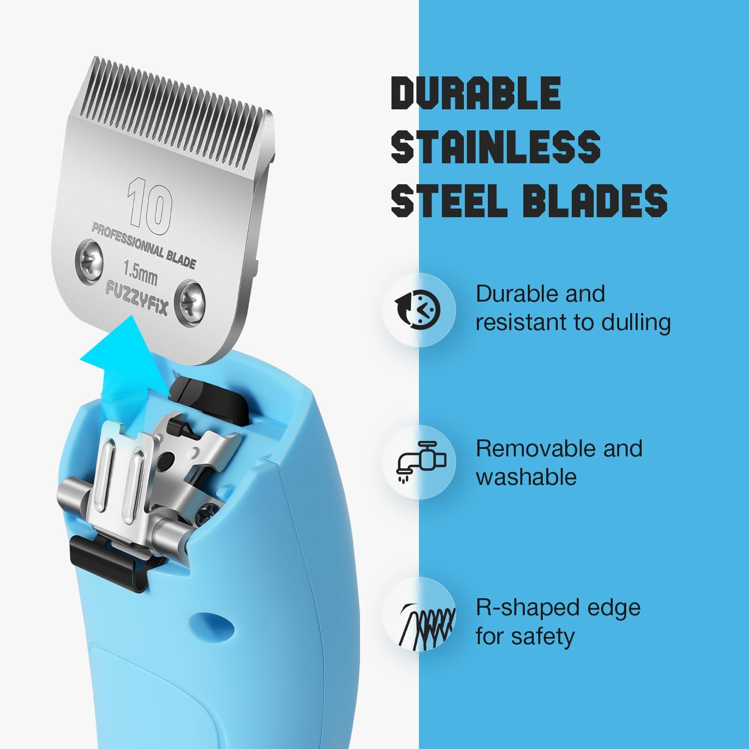 Professional Dog Clippers for Grooming - 2 Speed Detachable Blade Pet Grooming Kit for Thick Curly Matted Coats - Low Noise Heavy Duty Cordless Hair Trimmer for Animal