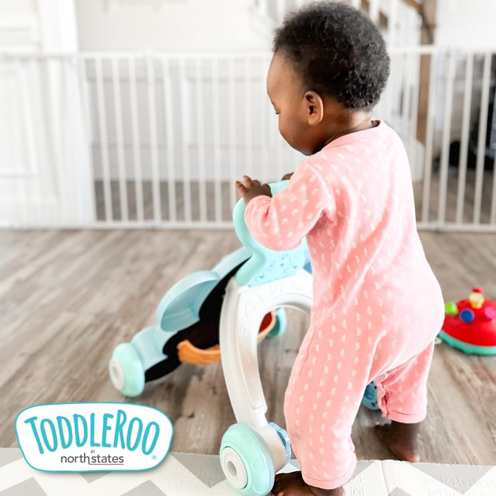 Toddleroo by North States - 3 In 1 Metal Superyard Baby Play Yard: 6 Panel Playpen, Safety Gate, or Extra Wide Baby Fence - Encloses Up to 10 Square Feet - 30 Inches Tall - Taupe