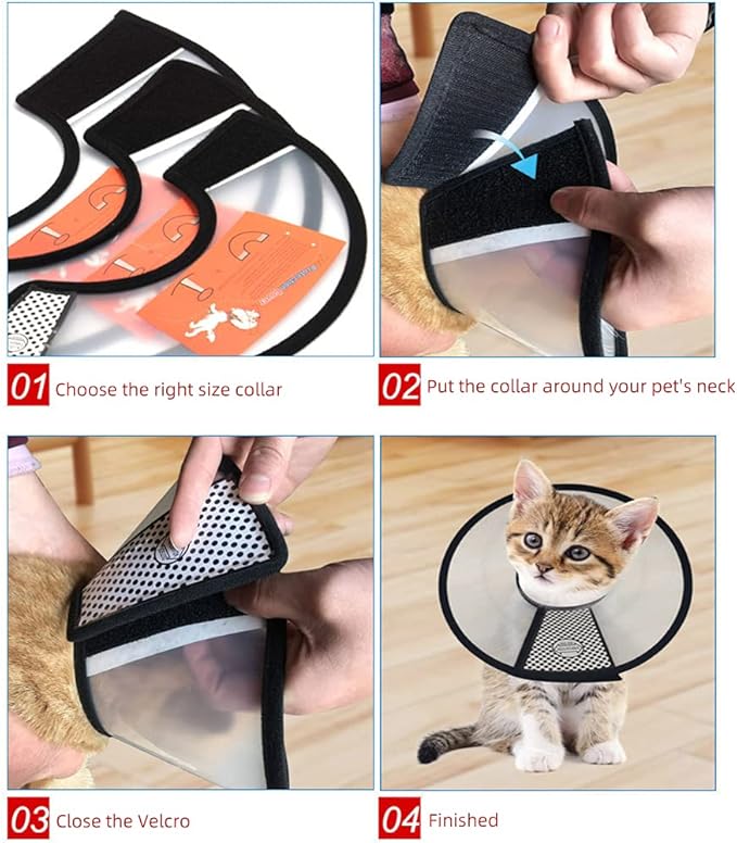 Plastic Pet Recovery Collars & Cones for Dogs and Cats After Surgery Adjustable Dog Neck Cone Surgical Elizabeth E-Collar Prevent Biting and Stop Licking Wound (XS)