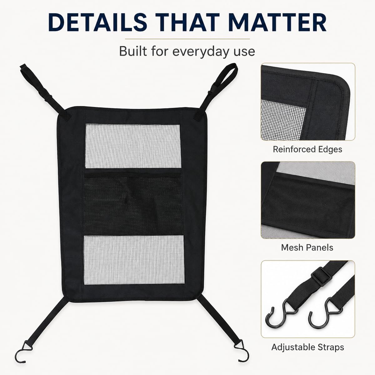 Dog Car Backseat Barrier for Ford Explorer EV 2024-2026, Pet Divider Adjustable Mesh Barrier with Storage Bag, Pet Car Barrier, Fits Most Cars SUVs Trucks,B Grey