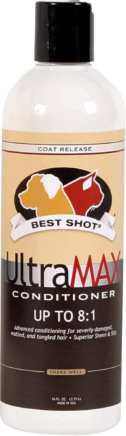 Best Shot UltraMAX Pro Conditioner, Detangling, and Hydrating Conditioner, Coat Release Technology, Sweet Pea Essence, 17 Oz.