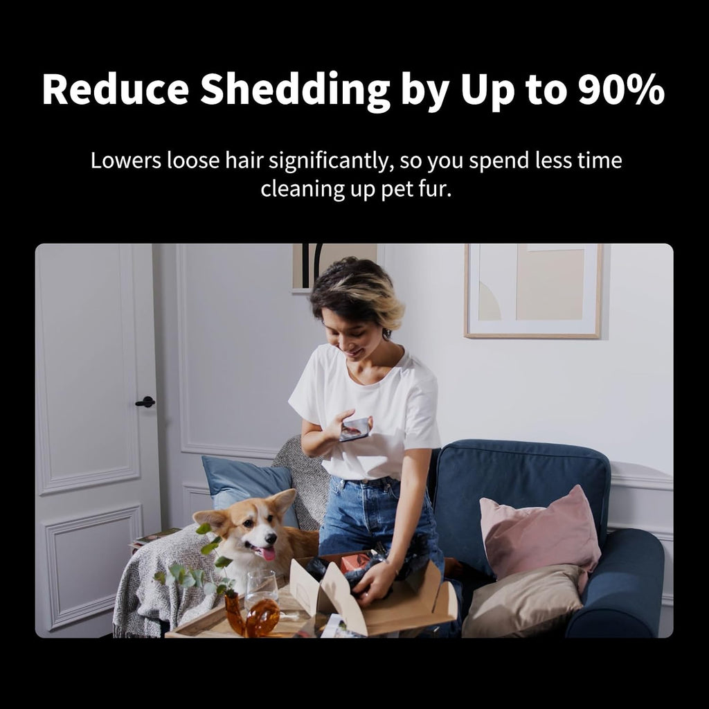 Nidawi Pet Dog Grooming Brush - Double Sided | Shedding & Dematting Undercoat Rake Comb, For Dogs and Cats, Helps Reduce Tangles, Shedding & Matts, Medium & Long Hair