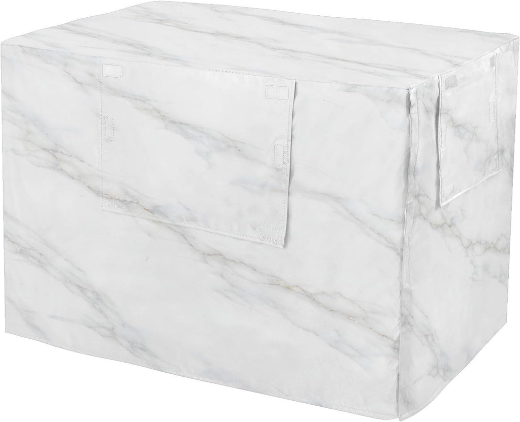 White Marble Dog Crate Covers Breathable Dog Kennel Cover Windproof Waterproof Privacy Shading Fit for 30IN Wire Dog Cage