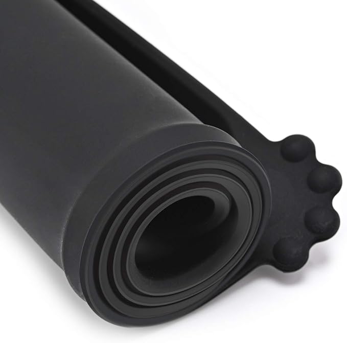 Silicone Waterproof Dog Cat Pet Feeding Mats, Non Slip, Easy Clean Pet Dog Cat Bowl Mats Placemat (18.5" x 11.5") Black