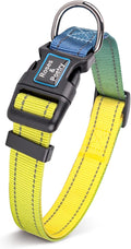 Roses&Poetry Dog Collar for Large Dogs with Gradient Amber, Yellow Reflective Dog Collar Adjustable Large Pet Collars for Small Medium Large Dogs (Amber-L)