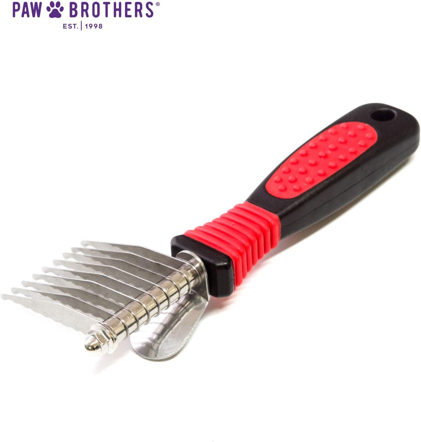 RYAN'S PET SUPPLIES Paw Brothers 9-Blade Dematting Tool for Dog Grooming, Professional Grade, Stainless Steel Blades, Comfort Grip, Gentle on Skin