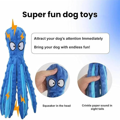 2025 New Upgrade Interactive Chew Pet Toy No Stuffing Bite-Resistant Squeaky Perfect for Puppies, Small and Medium Dogs (1pc Blue)