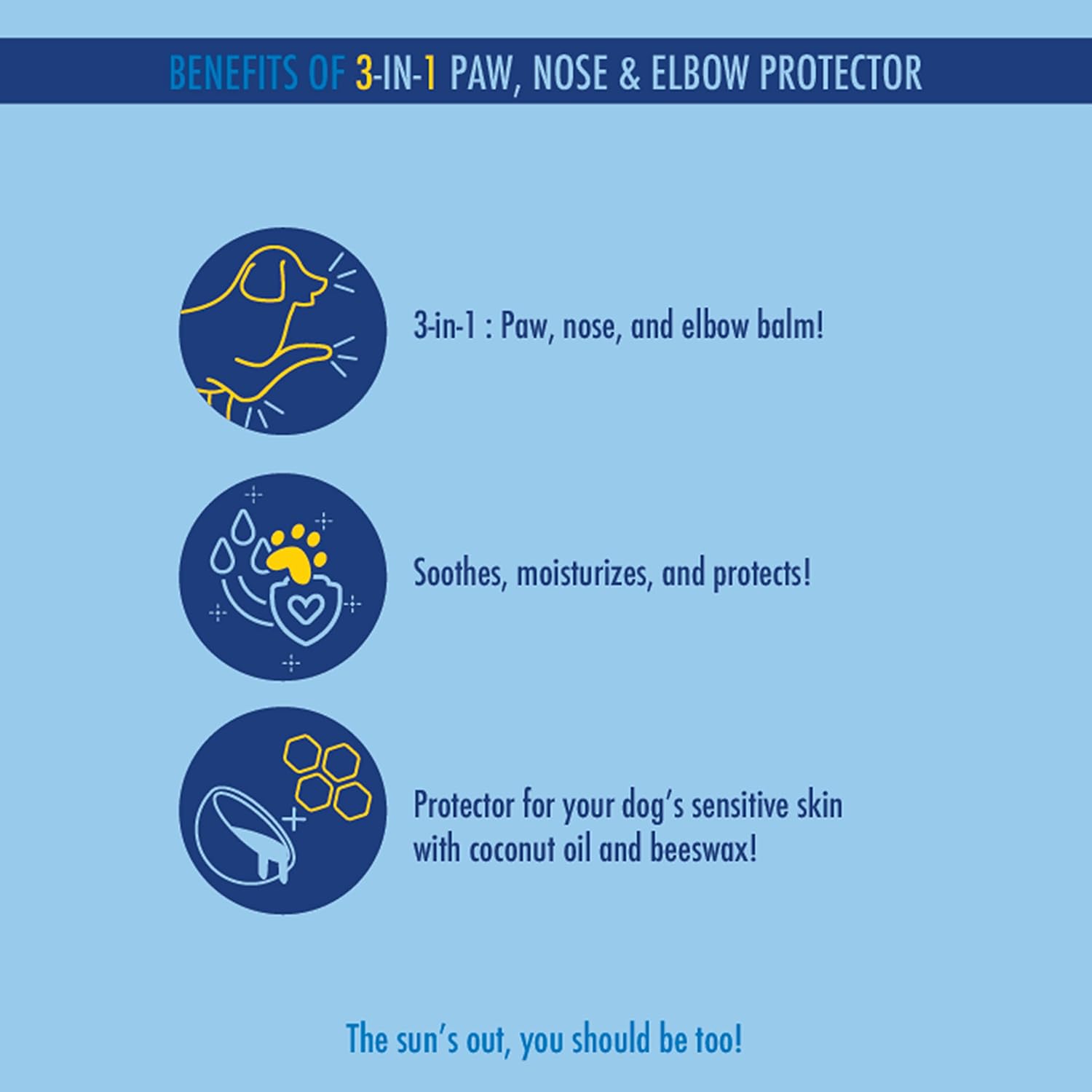 Banana Boat Nose, Paw & Elbow 3-in-1 Sun Balm Sun Protector for Dogs, 1.37 oz.
