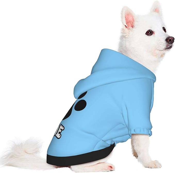 Custom Dog Hoodie Soft Add Your Own Personalized Photo Text Name Logo Dog Clothes for Puppy Sweatshirt Hooded for Small Medium Large Dogs Girl/Boy Cats lightblue