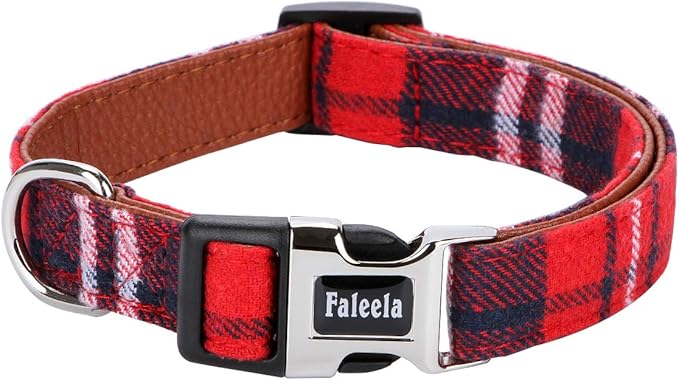 Faleela Soft &Comfy Christmas Bowtie Dog Collar,Detachable and Adjustable Bow Tie Collar,for Small Medium Large Pet (S, Red)