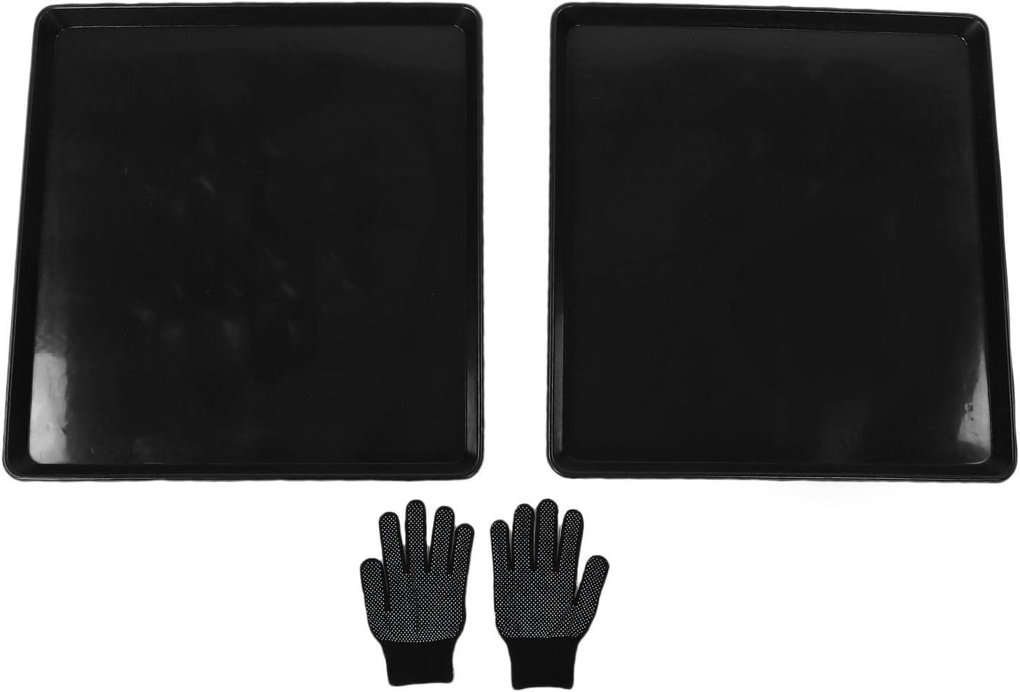 2PCS Dog Crate Tray 28.22oz Replacement Pan for Large Dog Crates Kennels with 1 Pair of Gloves - Enduring Plastic Boot Mat Versatile Multipurpose Tray for Pet Cat, Easy to