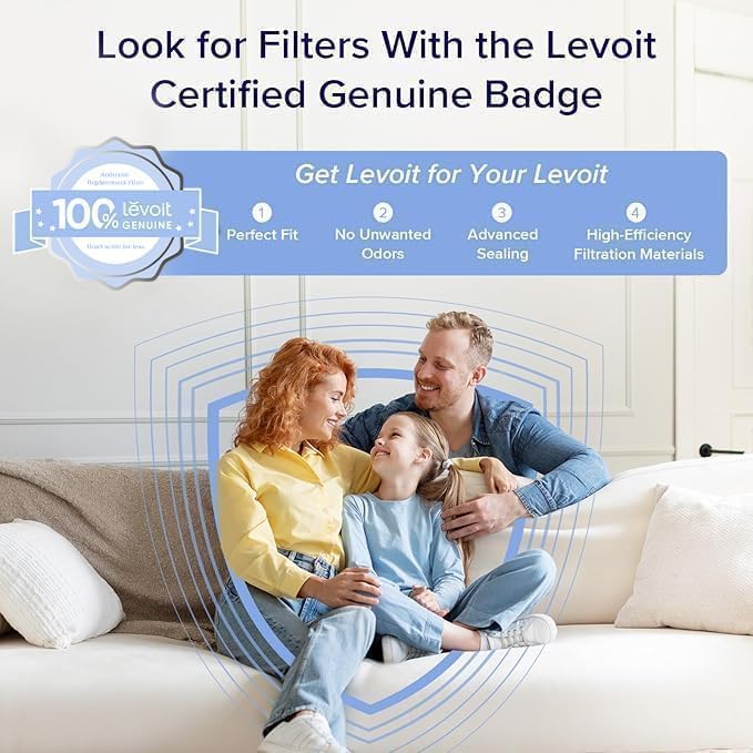 LEVOIT Vital 200S-P Replacement Filter,Genuine Air Purifier Filters, Supports HEPA Sleep Mode, High-Efficiency Activated Carbon for Removal of Smoke, Odor, Allergens, Pollen, Vital 200S-RF, 1 Pack