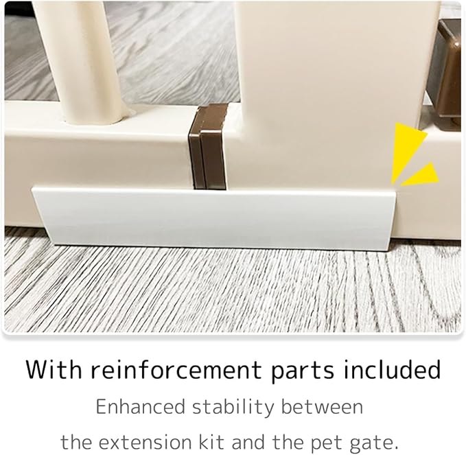 Lumizone Extra Tall Pet Gate 55.12" High Pressure Mounted 16.73" Wide Extension kit 1.37" Gap (Cream White, 55.12" H x 16.73" W, Extension)
