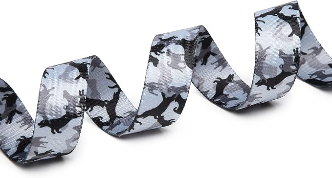 Mercano Adjustable Dog Collar - Special Design Patterns, Soft Nylon Comfortable Sturdy Pet Collar for Small Medium Large Dogs (M, Dog Camouflage Grey)