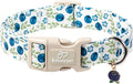 Spring/Summer Dog Collar for Large Dogs - Fresh Blueberry Girl Boy Dog Collars, Soft Lightweight Puppy Collar, Breathable Adjustable Male Female Fruit Floral Dogs Collars L