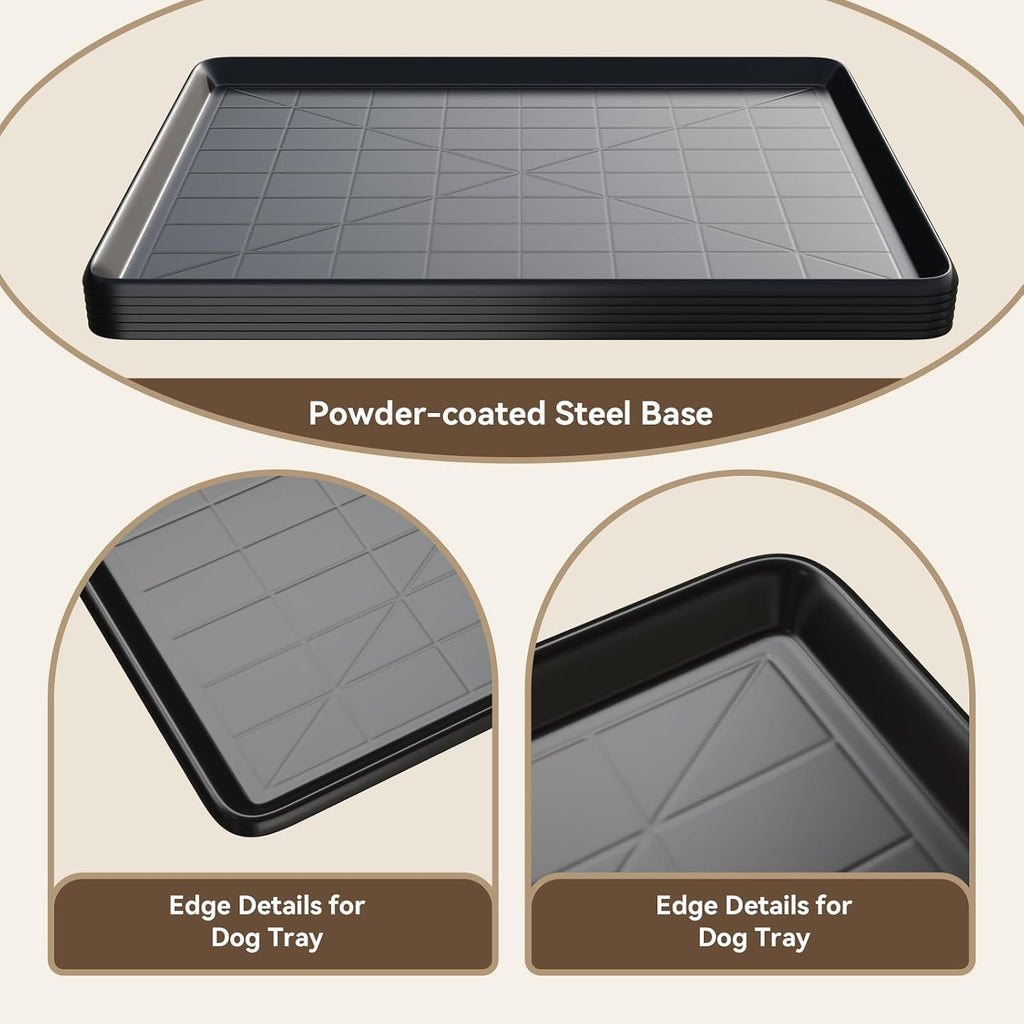Holiwei 35.4" 2PC Dog Crate Tray Replacement fit for Metal Dog Crate Dog Cage Pans Plastic Tray