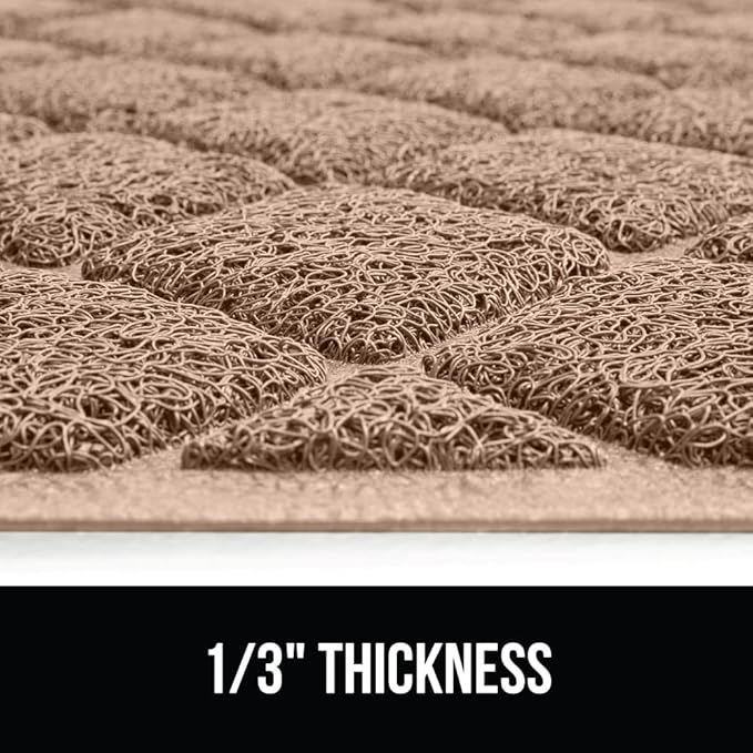 GORILLA GRIP Cat Litter Box Mat, Water Resistant, US Designed Kitty Litter Trapping Mats, Easy to Clean, Scatter Control, Less Mess and Clean Floors, Kitten Supplies for Indoor Cats, 24x17 Beige