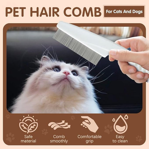 2 Pack Multifunctional Pet Comb, Upgrade Pet Grooming Brush Magic Tear Stain Removal Fine Tooth Stainless Massage Comb Kit for Puppies and Dogs (Pink)