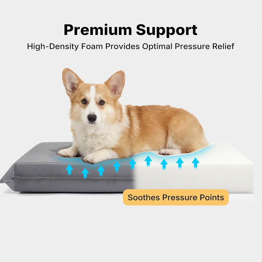 Veehoo Dog Crate Pad, Double-Sided Waterproof Crate Mat Bed, Outdoor Kennel Mat Pet Sleeping for Medium Large Dogs, Clooling, Waterproof, Wipeable, Anti-Slip, Kennel Pads 30 x 22 Inch, Gray