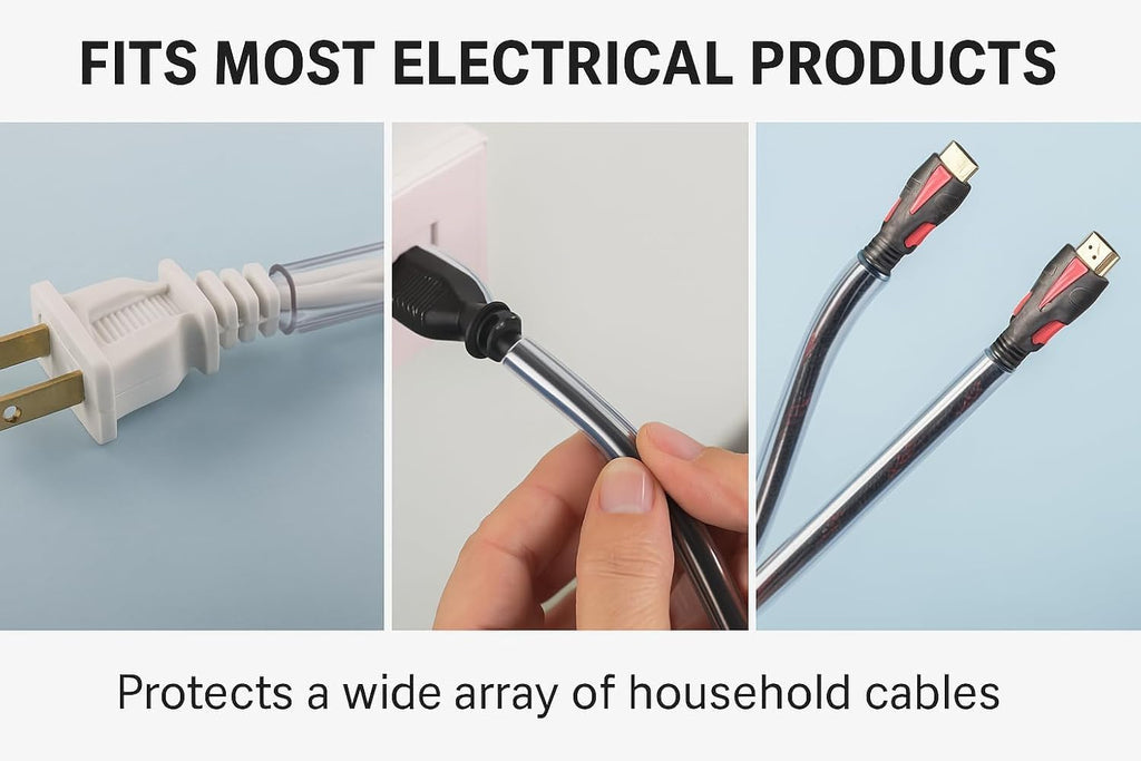 Black Dog and Cat Cord Protector- Protects Your Pets from Chewing Through Insulated Cables up to 10ft, Unscented, Odorless