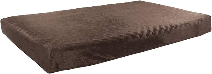 Orthopedic Dog Bed - 2-Layer Pet Bed for Floor, Kennel, or Crate with Removable Washable Cover - 46x27 Dog Bed for Large Dogs by PETMAKER (Brown)