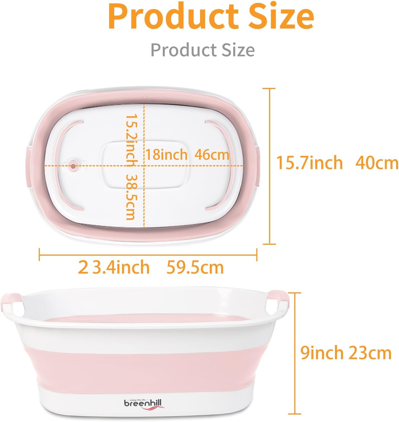 Collapsible Dog Bath Tub, Portable Puppy Bathtub with Drain Plug, Pink | Collapsible and Portable, Easy Water Drainage, For Small Dogs, Puppies and Cats; Indoor and Outdoor Use, Space-Saving Storage
