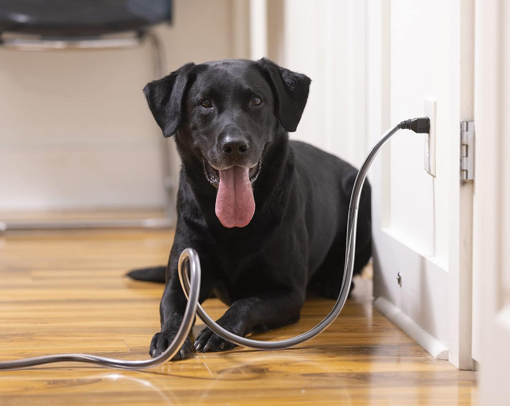 Black Dog and Cat Cord Protector- Protects Your Pets from Chewing Through Insulated Cables up to 10ft, Unscented, Odorless