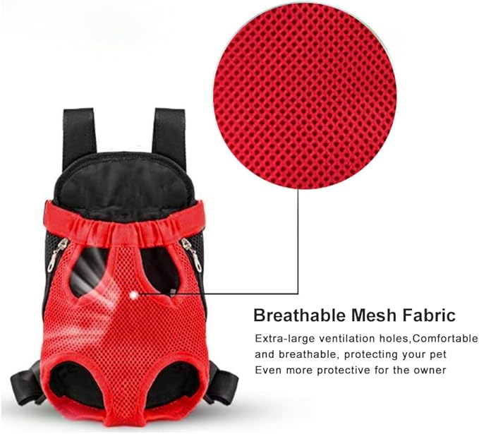 Dog Carrier Backpack, Adjustable Puppy Front Carrier Backpack, Ventilated Dog Chest Carrier for Hiking Camping Travel, Sling Bag for Small Medium Dog Cat Rabbit Puppies, Suit 5-9 lbs (Blue, M)